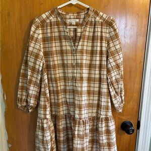 Plaid Button-Down Dress